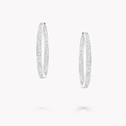 Graff Square Cut Diamond Hoop Earrings^ Bridal Jewelry|White Diamond