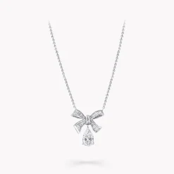 Graff Tilda's Bow Baguette Cut Diamond Drop Pendant^ White Diamond|Tilda's Bow