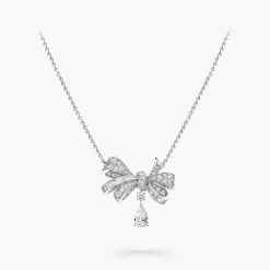 Graff Tilda's Bow Classic Diamond Drop Pendant^ Bridal Jewelry|White Diamond