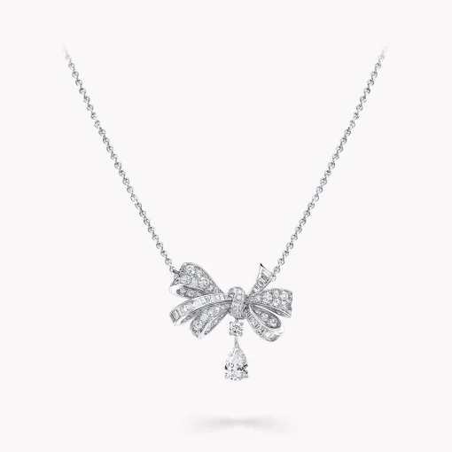 Graff Tilda's Bow Classic Diamond Drop Pendant^ Bridal Jewelry|White Diamond