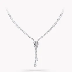 Graff Tilda’s Bow Double Pavé Diamond Drop Necklace^ Bridal Jewelry|White Diamond
