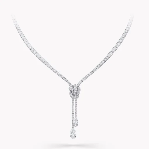 Graff Tilda’s Bow Double Pavé Diamond Drop Necklace^ Bridal Jewelry|White Diamond