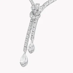 Graff Tilda’s Bow Double Pavé Diamond Drop Necklace^ Bridal Jewelry|White Diamond