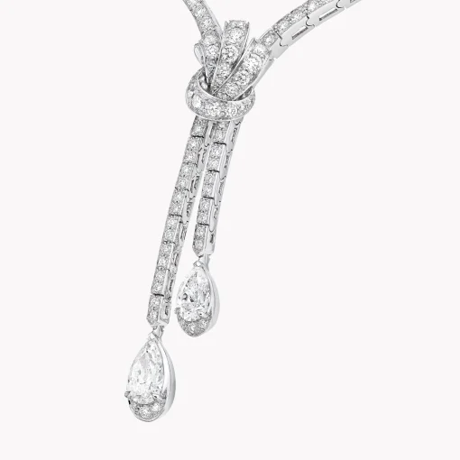 Graff Tilda’s Bow Double Pavé Diamond Drop Necklace^ Bridal Jewelry|White Diamond