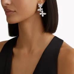 Graff Triple Pavé Butterfly Diamond Drop Earrings^ White Diamond|Butterfly