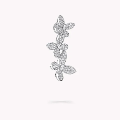 Graff Triple Pavé Butterfly Diamond Drop Earrings^ White Diamond|Butterfly