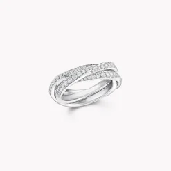 Graff Triple Spiral Pavé Diamond Ring^ White Gold|Spiral