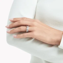 Graff Triple Spiral Pavé Diamond Ring^ White Gold|Spiral