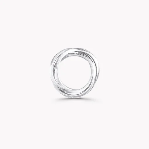 Graff Triple Spiral Pavé Diamond Ring^ White Gold|Spiral