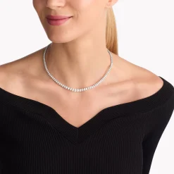Graff White Oval Diamond Graduated Line Necklace^ Bridal Jewelry|White Diamond