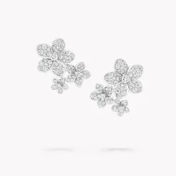 Graff Wild Flower Diamond Cluster Stud Earrings^ White Gold|Wild Flower