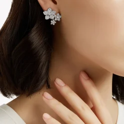 Graff Wild Flower Diamond Cluster Stud Earrings^ White Gold|Wild Flower