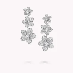 Graff Wild Flower Diamond Drop Earrings^ White Gold|White Diamond