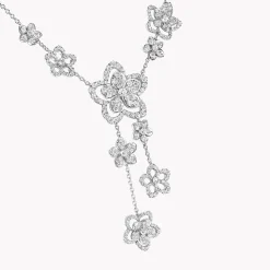 Graff Wild Flower Diamond Drop Necklace^ White Gold|Wild Flower