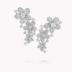 Graff Wild Flower Diamond Ear Climber Earrings^ Bridal Jewelry|White Gold