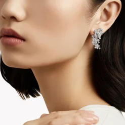 Graff Wild Flower Diamond Ear Climber Earrings^ Bridal Jewelry|White Gold