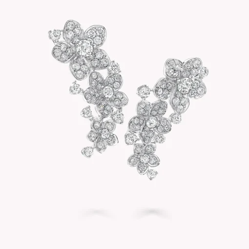 Graff Wild Flower Diamond Ear Climber Earrings^ Bridal Jewelry|White Gold