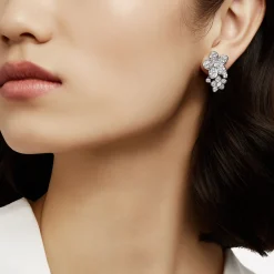 Graff Wild Flower Double Diamond Earrings^ White Gold|White Diamond