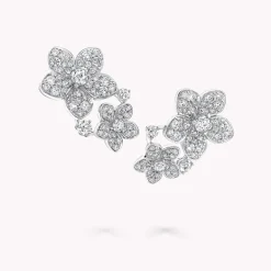 Graff Wild Flower Double Diamond Earrings^ White Gold|White Diamond