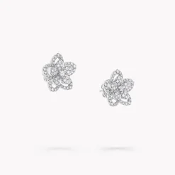 Graff Wild Flower Large Diamond Stud Earrings^ White Gold|Wild Flower