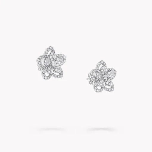 Graff Wild Flower Large Diamond Stud Earrings^ White Gold|Wild Flower