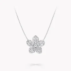 Graff Wild Flower Large Pavé Diamond Pendant^ White Gold|Wild Flower