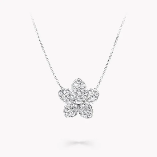 Graff Wild Flower Large Pavé Diamond Pendant^ White Gold|Wild Flower