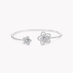 Graff Wild Flower Open Diamond Bangle^ White Gold|Wild Flower
