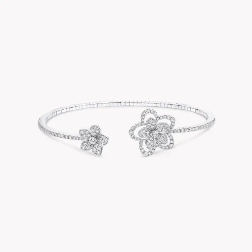Graff Wild Flower Open Diamond Bangle^ White Gold|Wild Flower