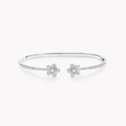 Graff Wild Flower Open Pavé Diamond Bangle^ White Gold|Wild Flower