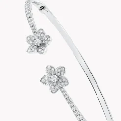 Graff Wild Flower Open Pavé Diamond Bangle^ White Gold|Wild Flower