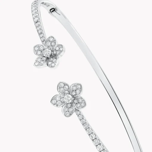 Graff Wild Flower Open Pavé Diamond Bangle^ White Gold|Wild Flower