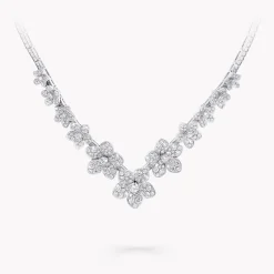 Graff Wild Flower V Shape Diamond Necklace^ Bridal Jewelry|White Gold
