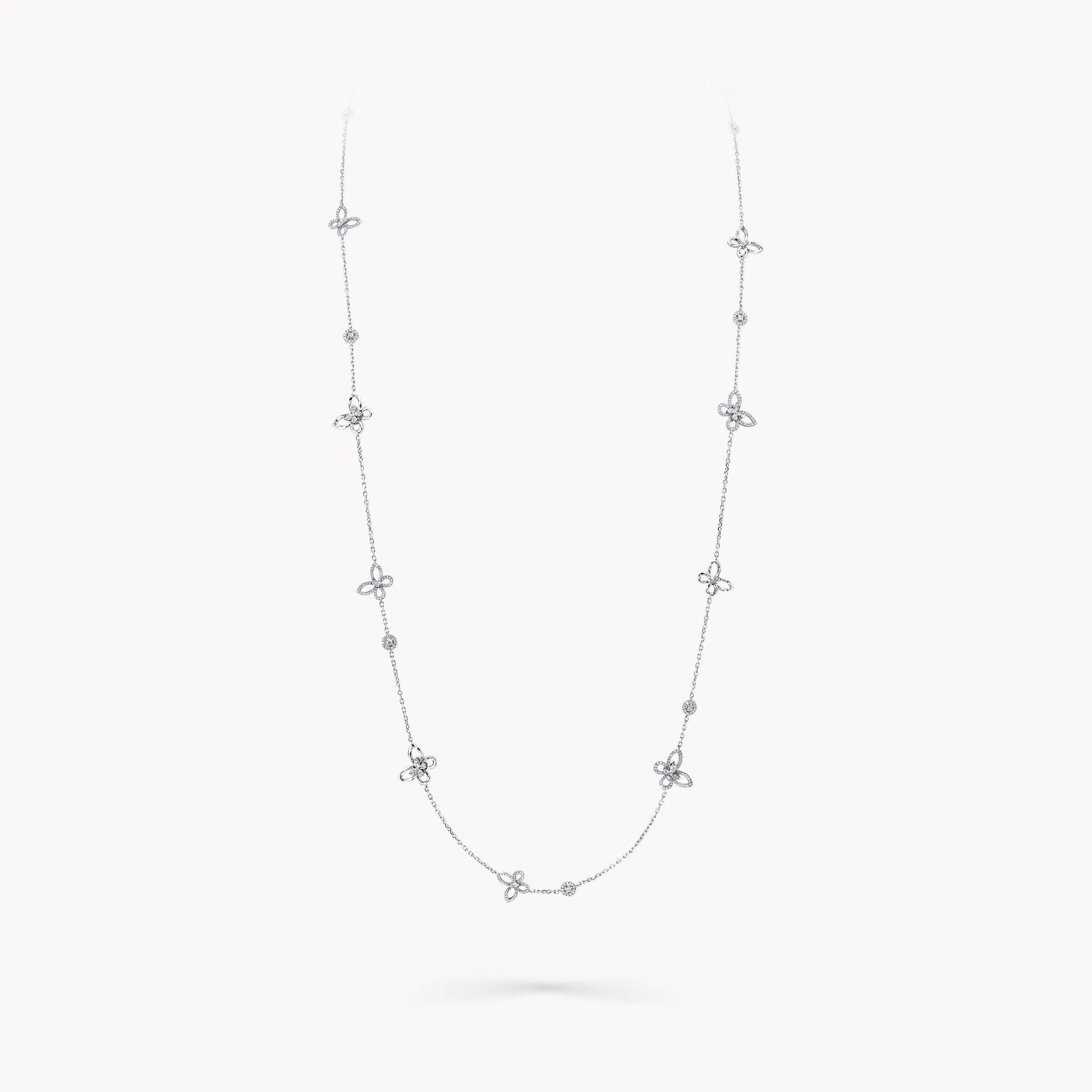 Graff Butterfly Silhouette Diamond Long Necklace^ White Gold|Necklaces & Pendants