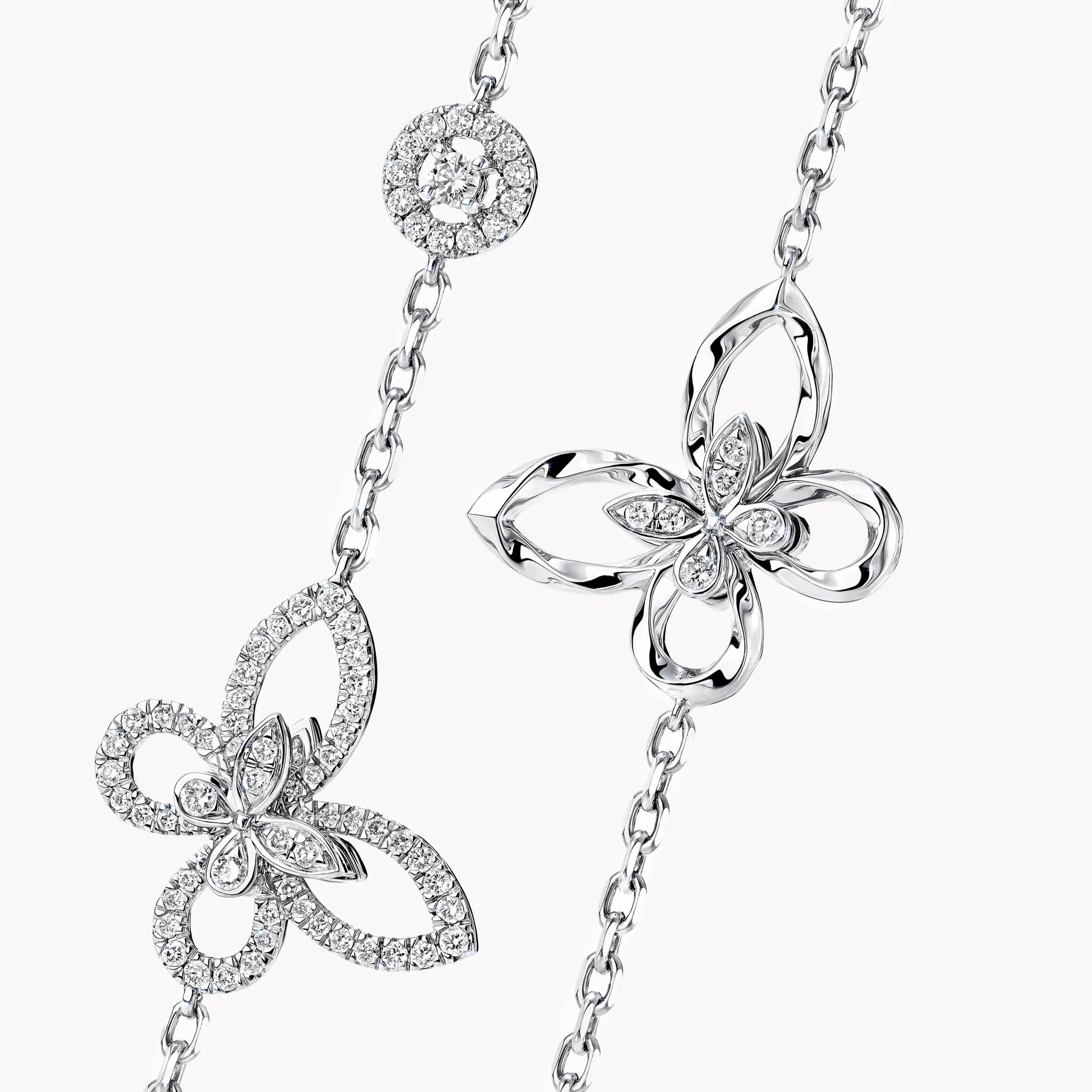 Graff Butterfly Silhouette Diamond Long Necklace^ White Gold|Necklaces & Pendants