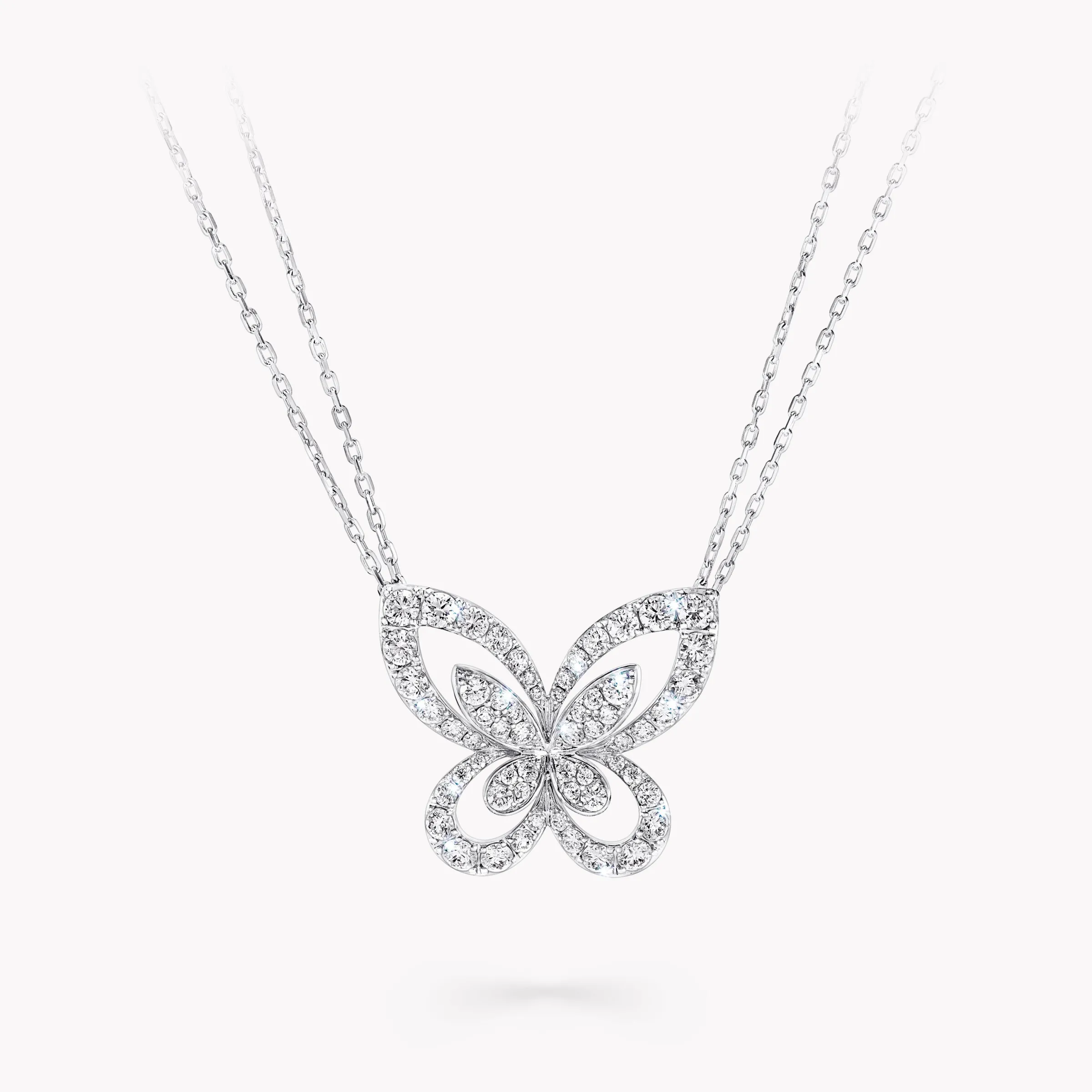 Graff Butterfly Silhouette Large Diamond Pendant^ White Gold|Butterfly
