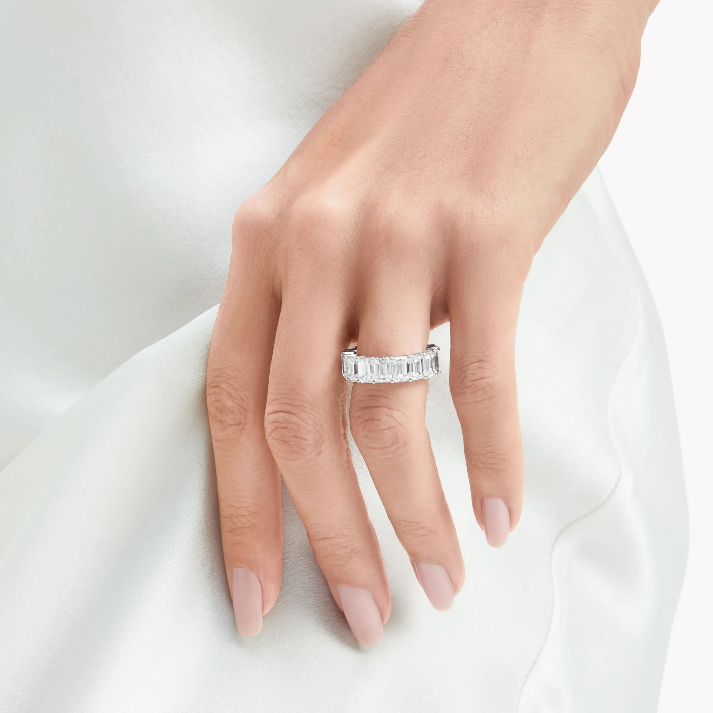 Graff Emerald Cut Diamond Wedding Band^ Eternity Rings|For Her