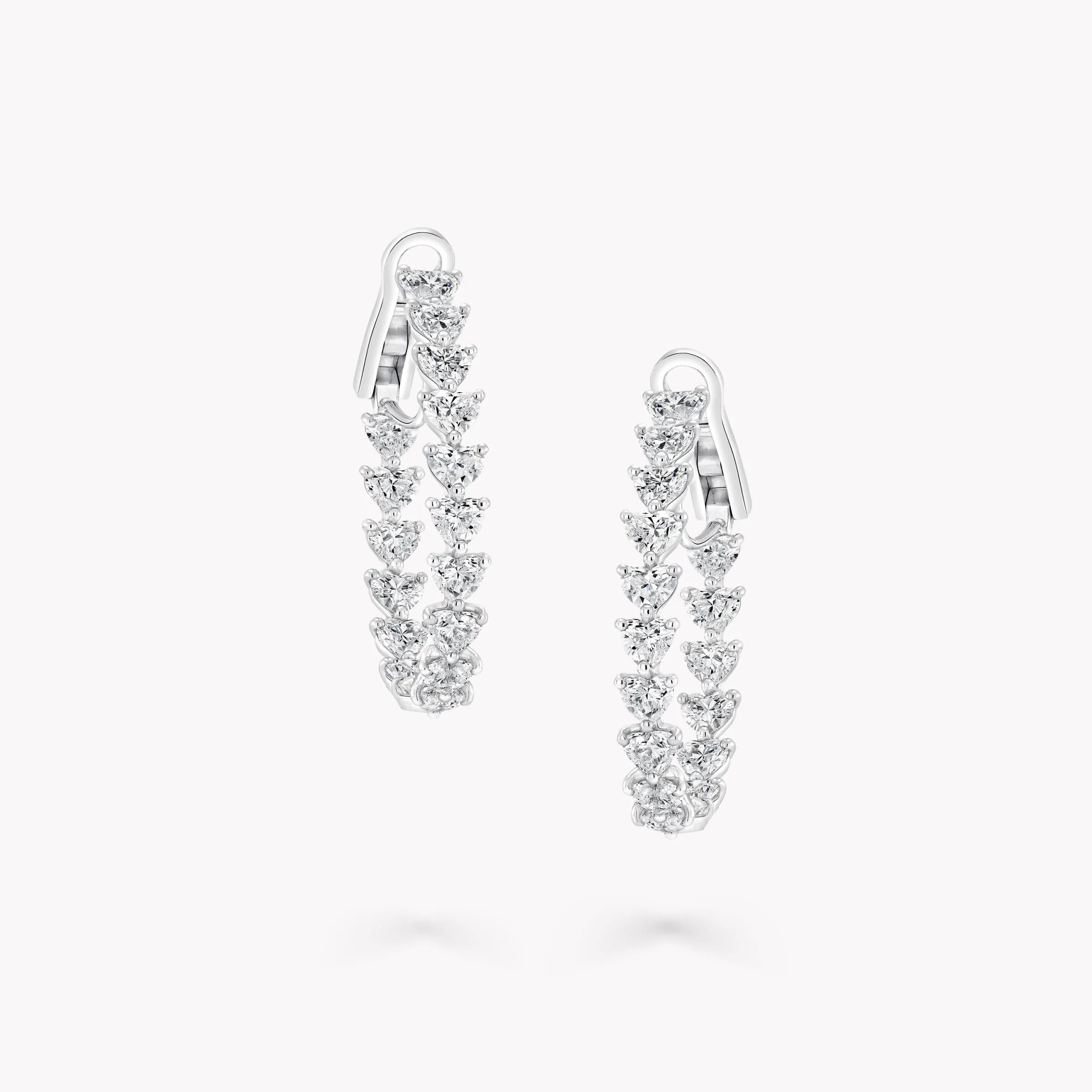 Graff Heart Shape Diamond Hoop Earrings^ Bridal Jewelry|White Diamond