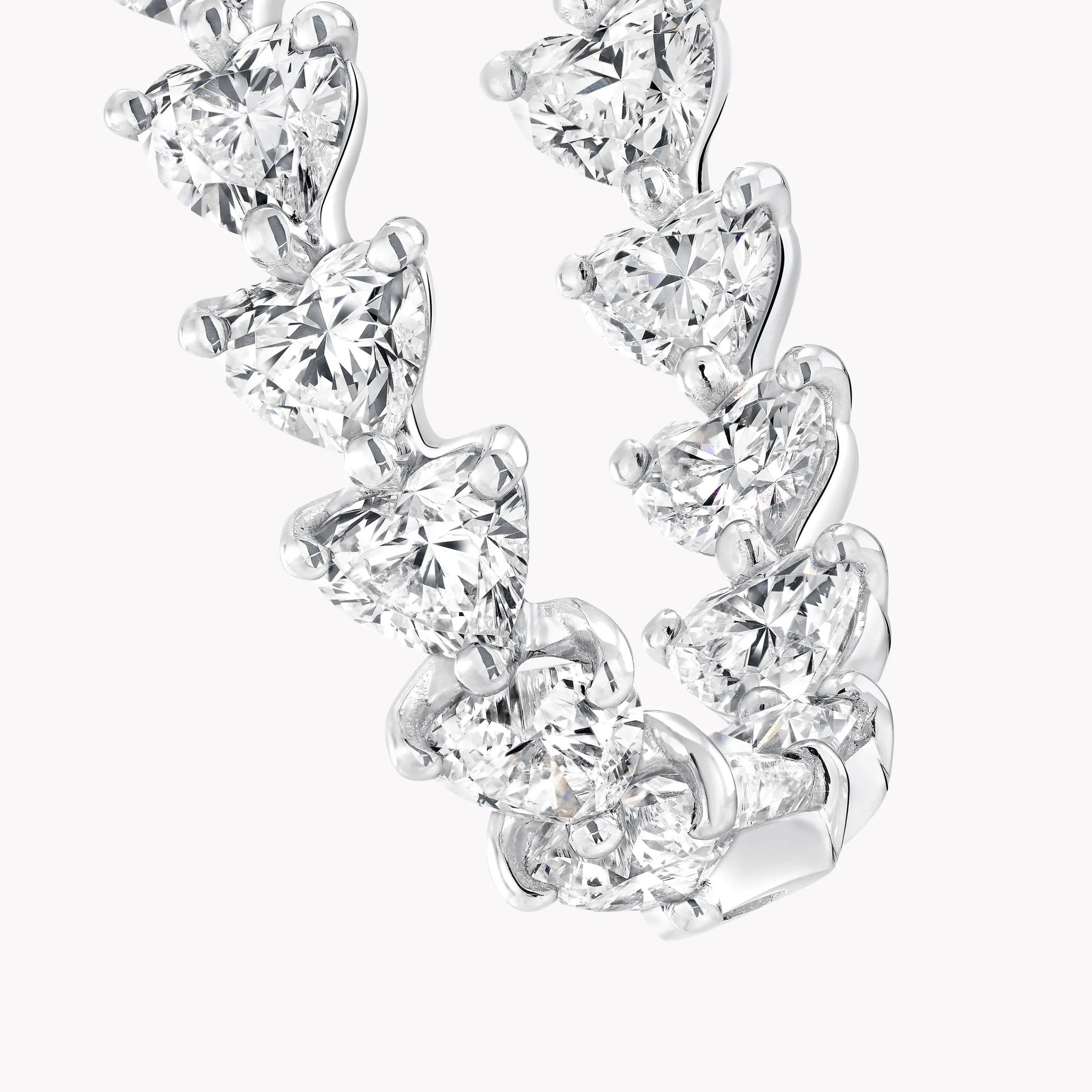 Graff Heart Shape Diamond Hoop Earrings^ Bridal Jewelry|White Diamond