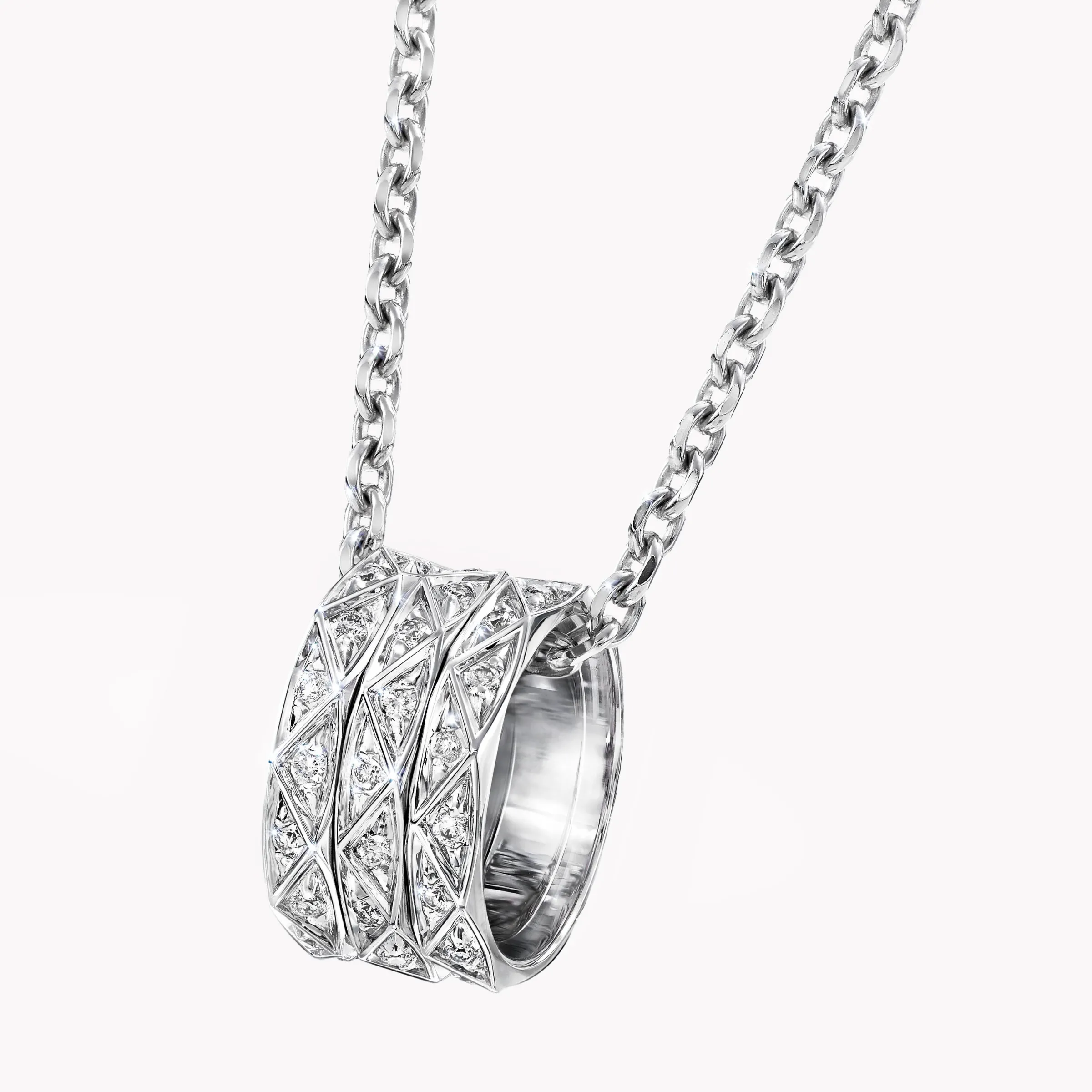 Graff Laurence Signature Pavé Diamond Pendant^ White Gold|Laurence Graff Signature