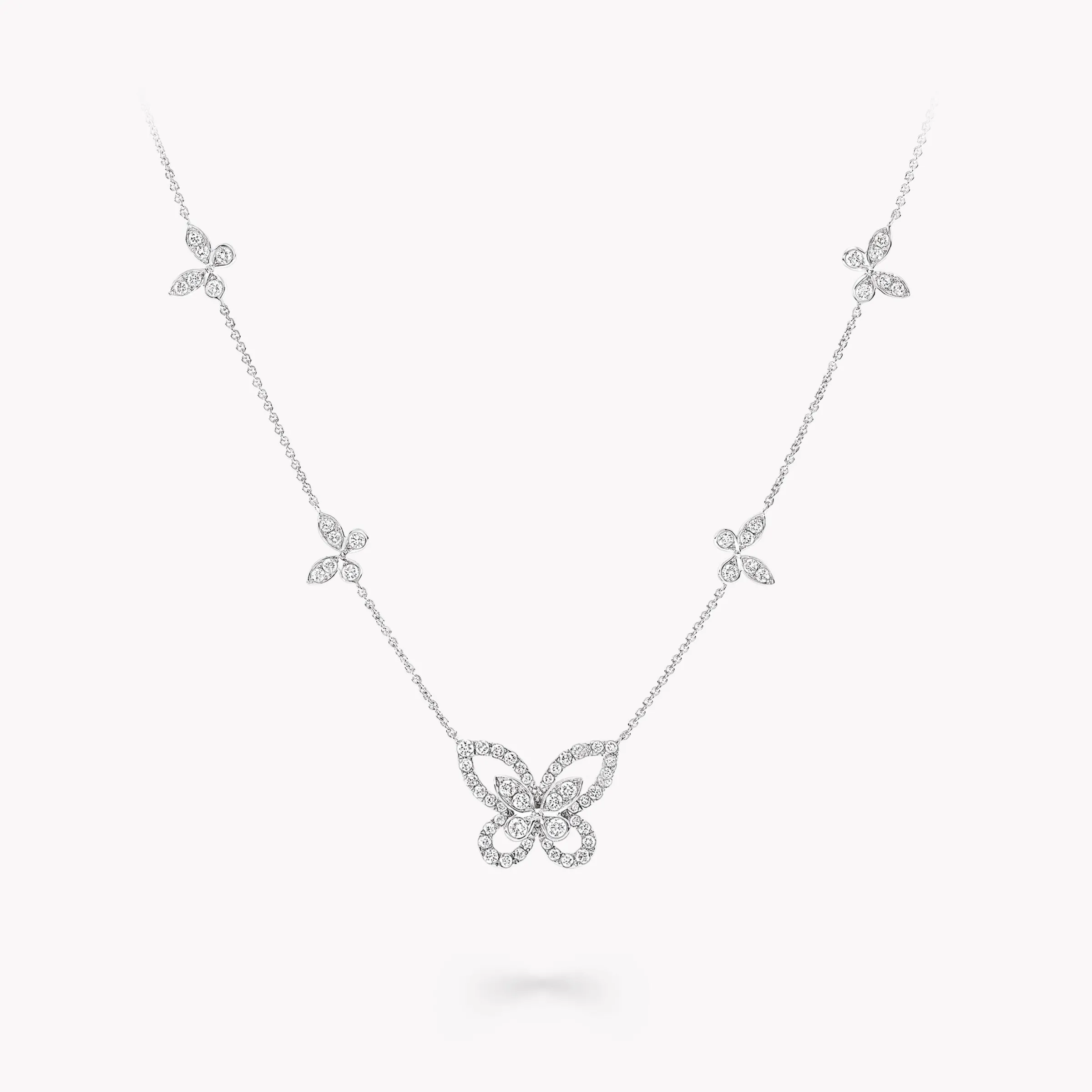 Graff Multi Butterfly Silhouette Diamond Pendant^ White Gold|Butterfly