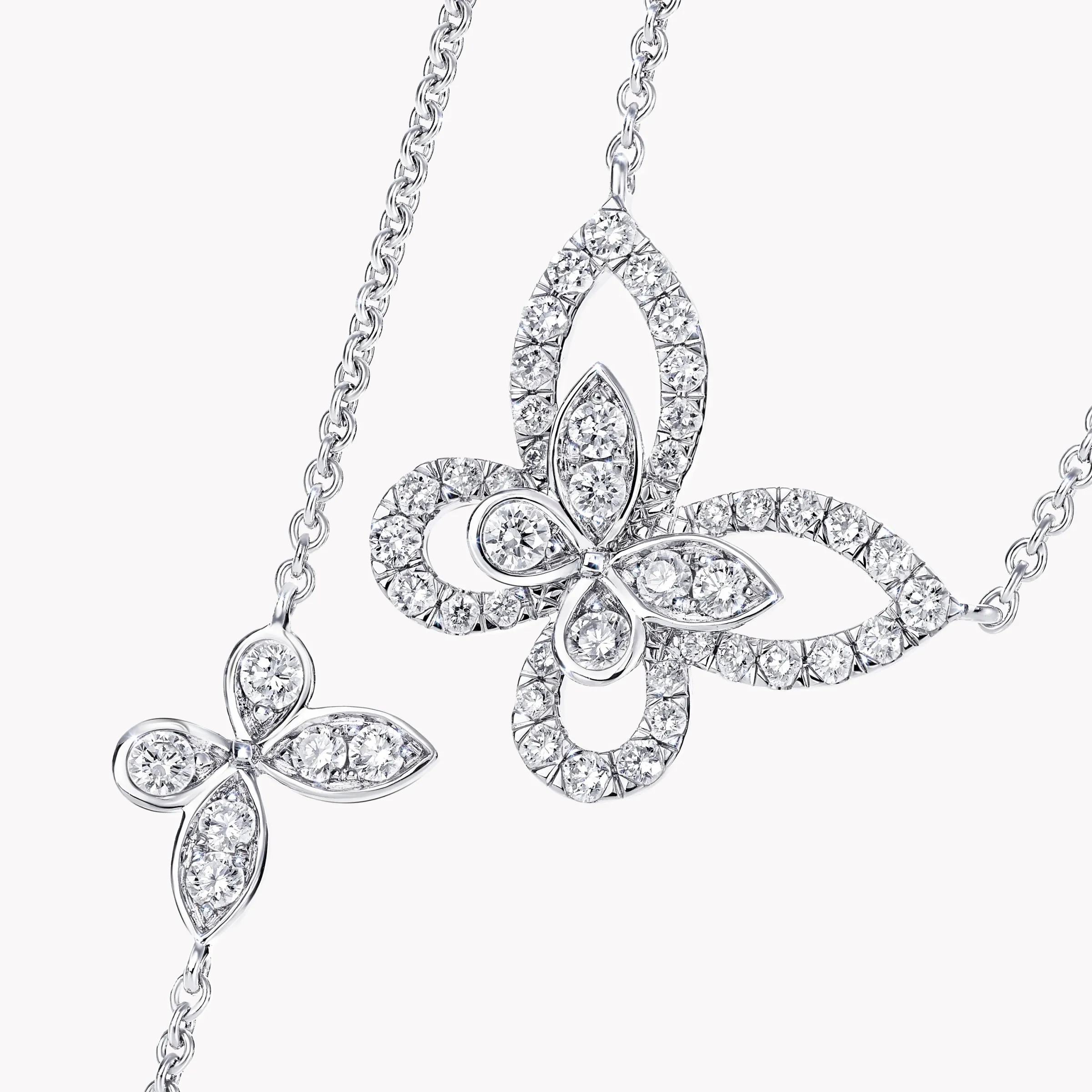 Graff Multi Butterfly Silhouette Diamond Pendant^ White Gold|Butterfly