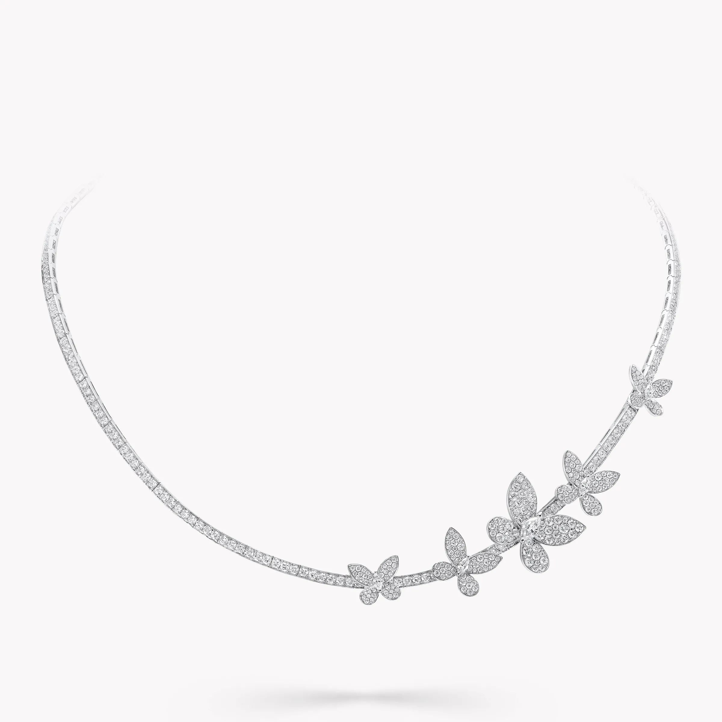 Graff Pavé Butterfly Abstract Diamond Necklace^ Bridal Jewelry|Butterfly