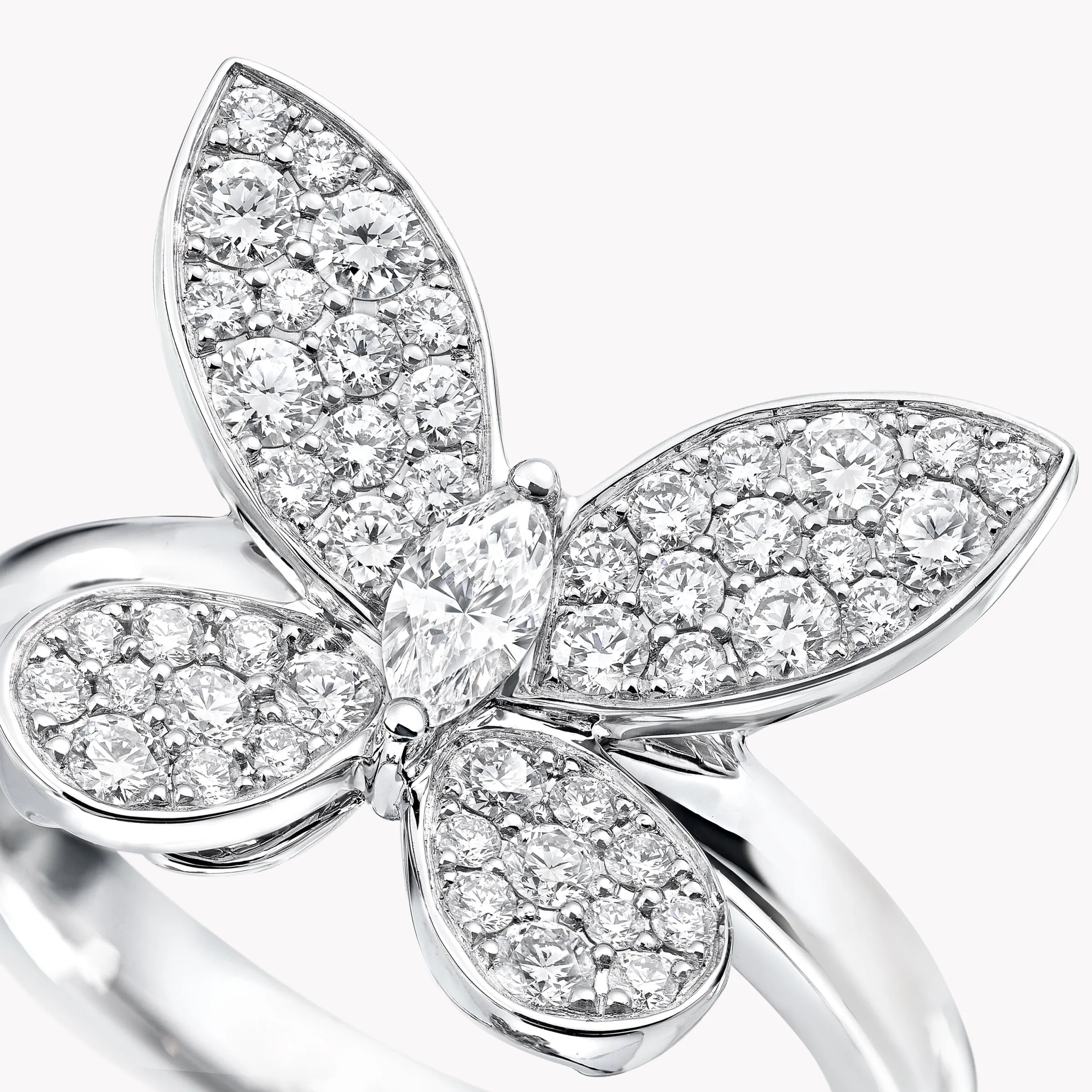Graff Pavé Butterfly Diamond Small Ring^ White Gold|Butterfly