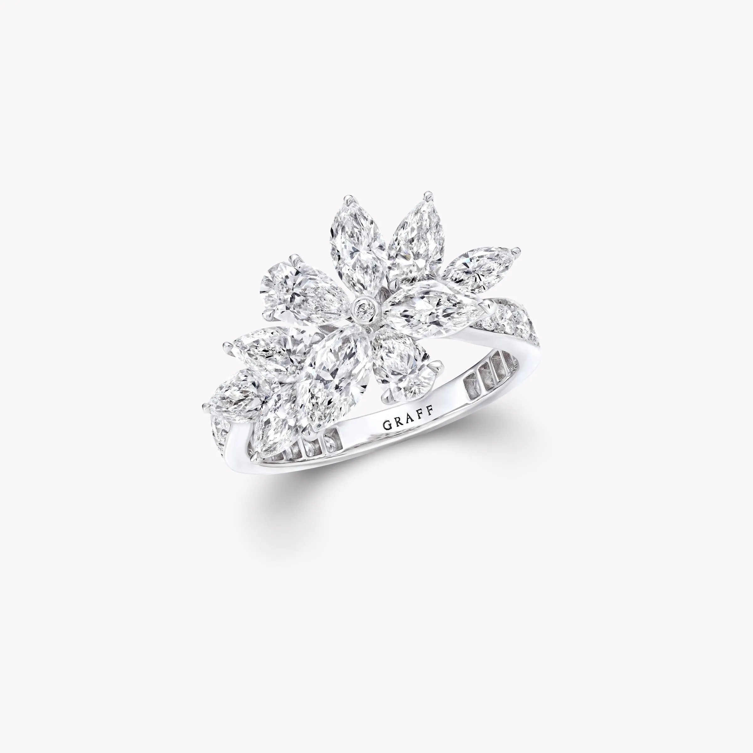 Graff Pear Shape and Marquise Cut Diamond Ring^ White Diamond|Classic Graff