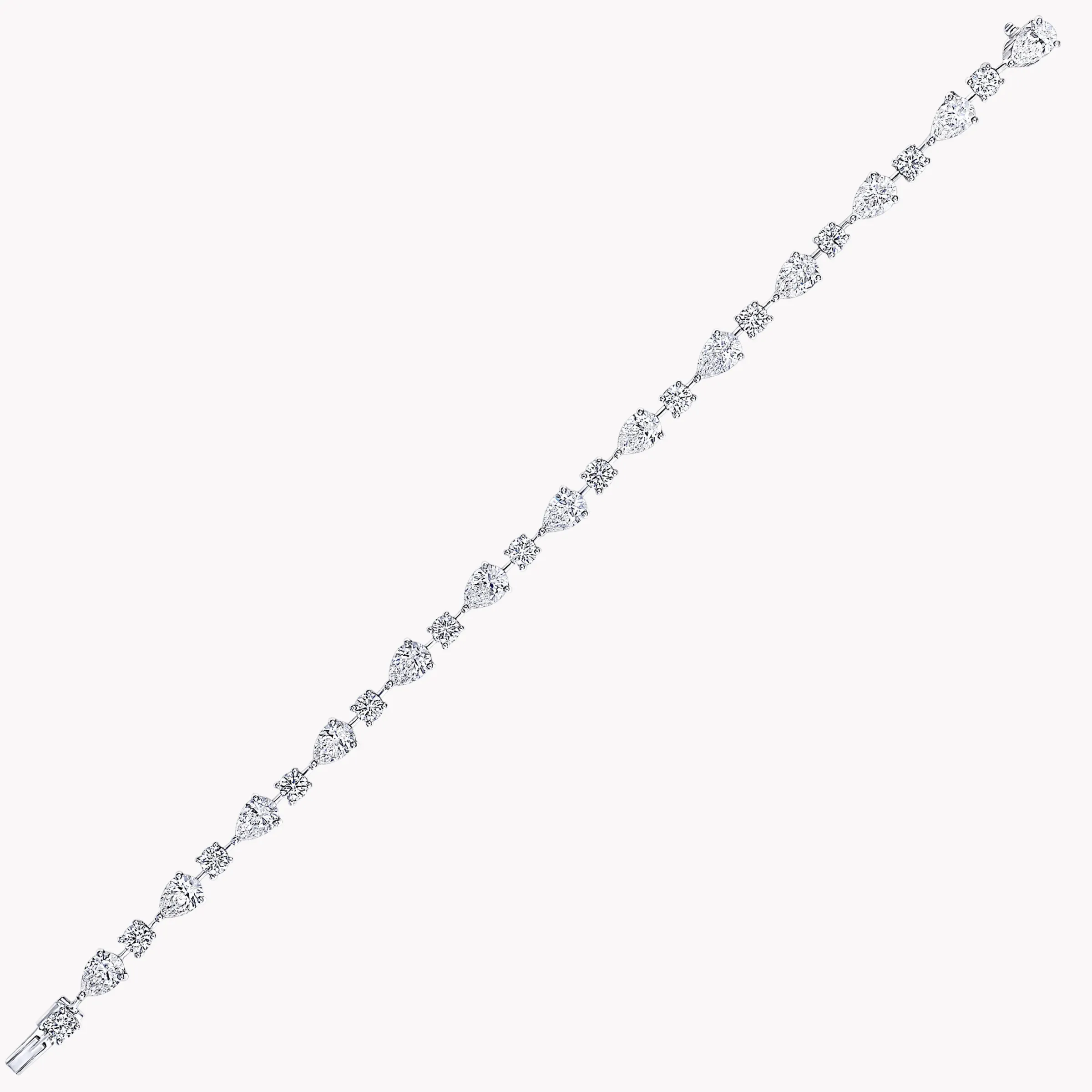 Graff Round and Pear Shape Diamond Bracelet^ White Diamond|Classic Graff