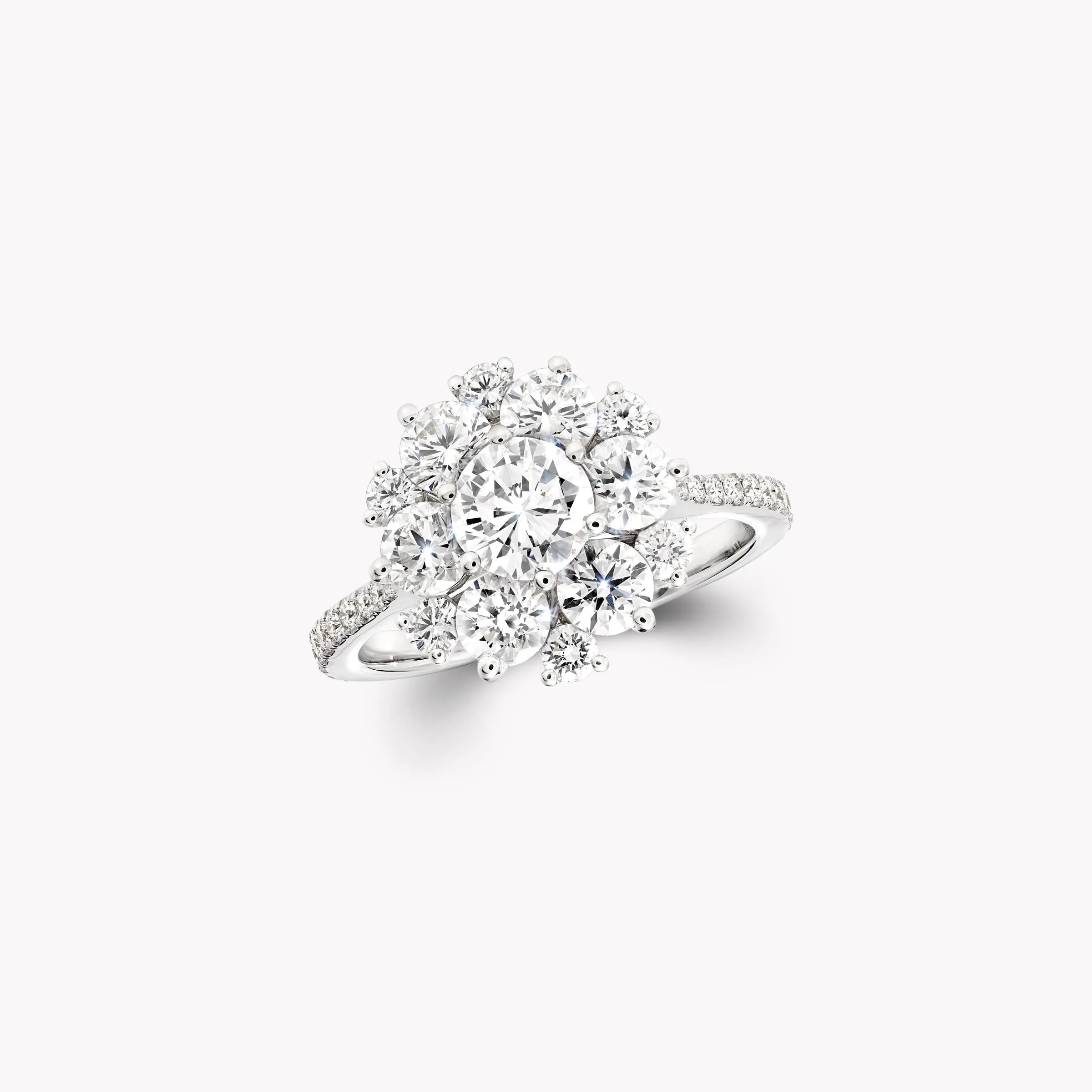 Graff Round Diamond Cluster Ring^ White Diamond|Classic Graff