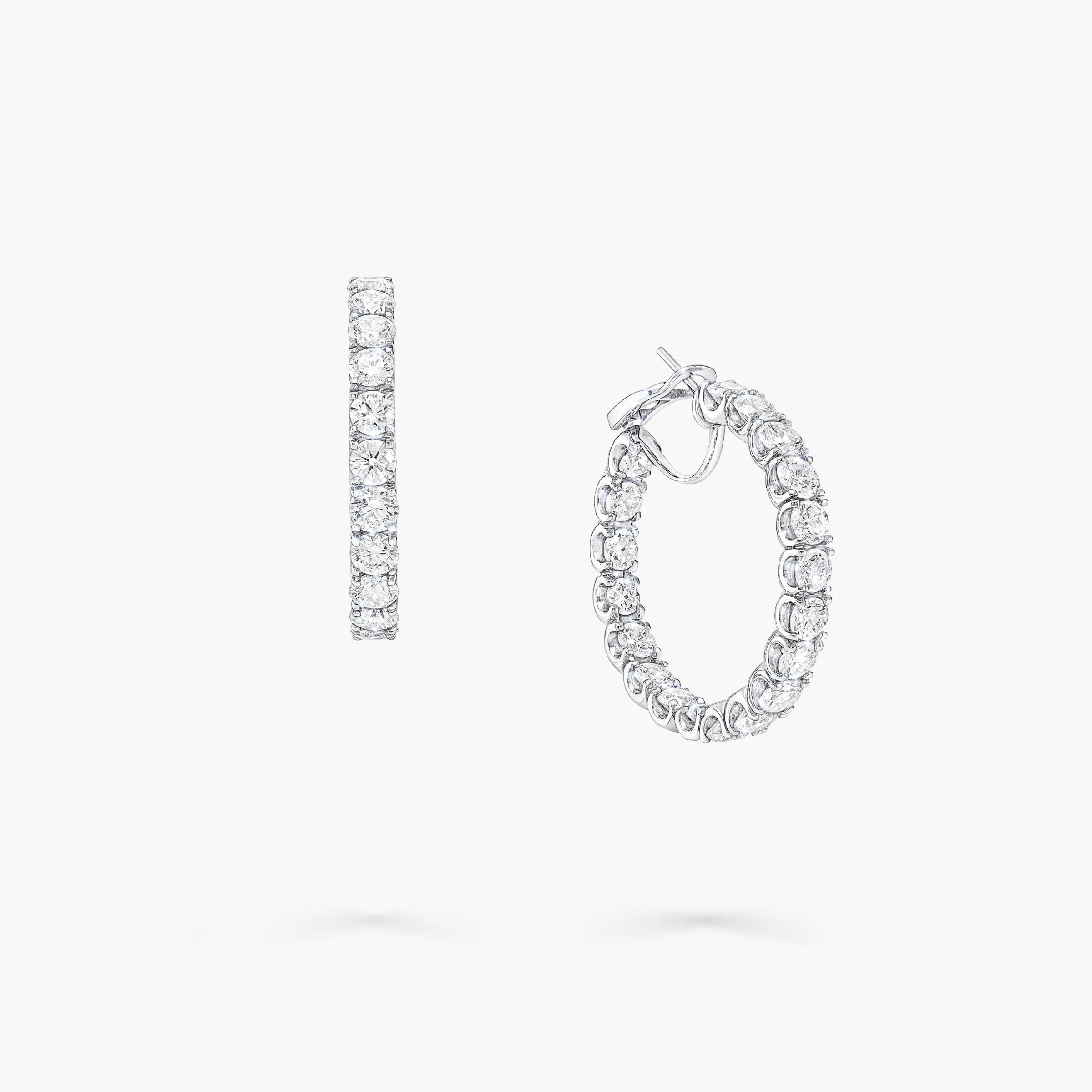 Graff Round Diamond Hoop Earrings^ Bridal Jewelry|White Diamond