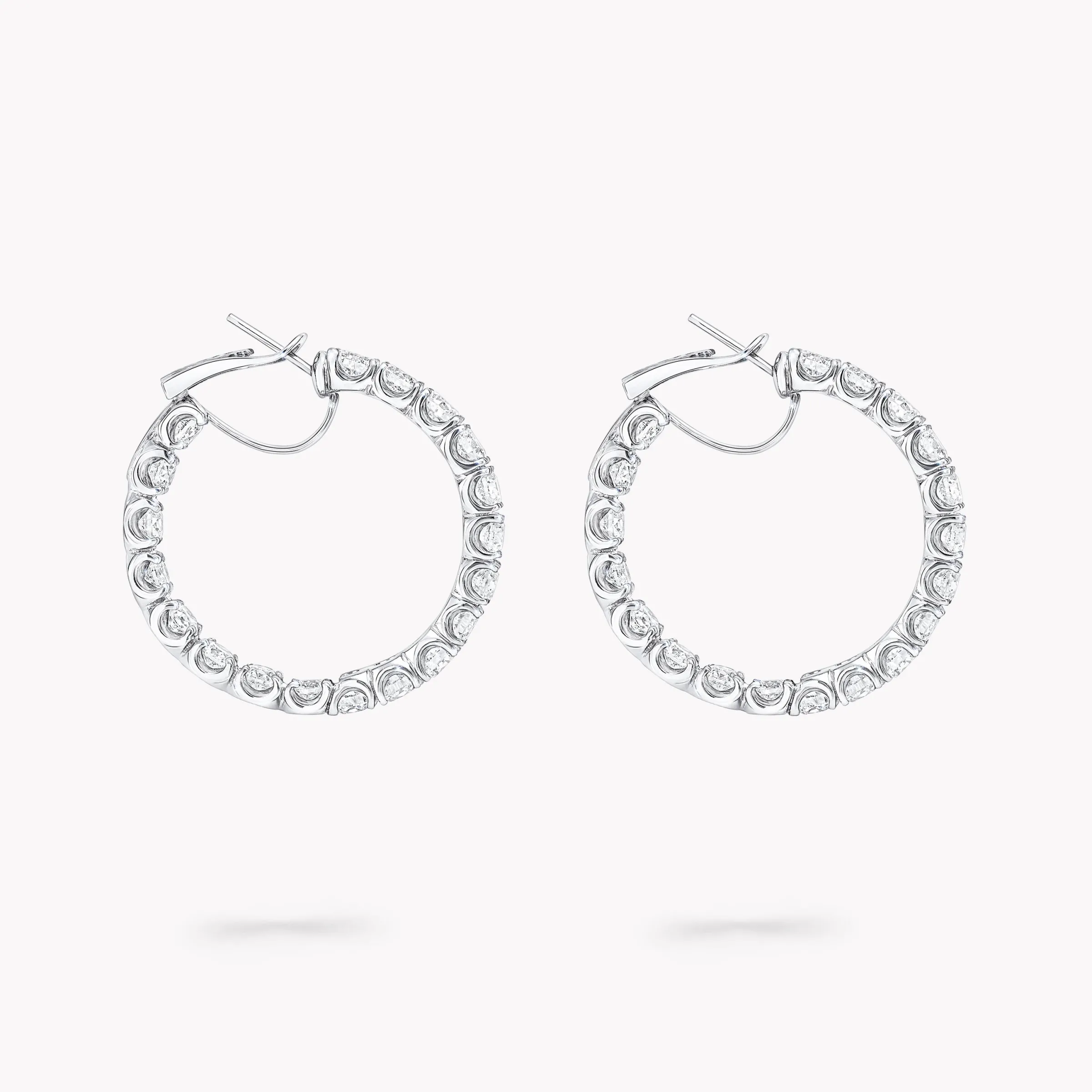 Graff Round Diamond Hoop Earrings^ Bridal Jewelry|White Diamond