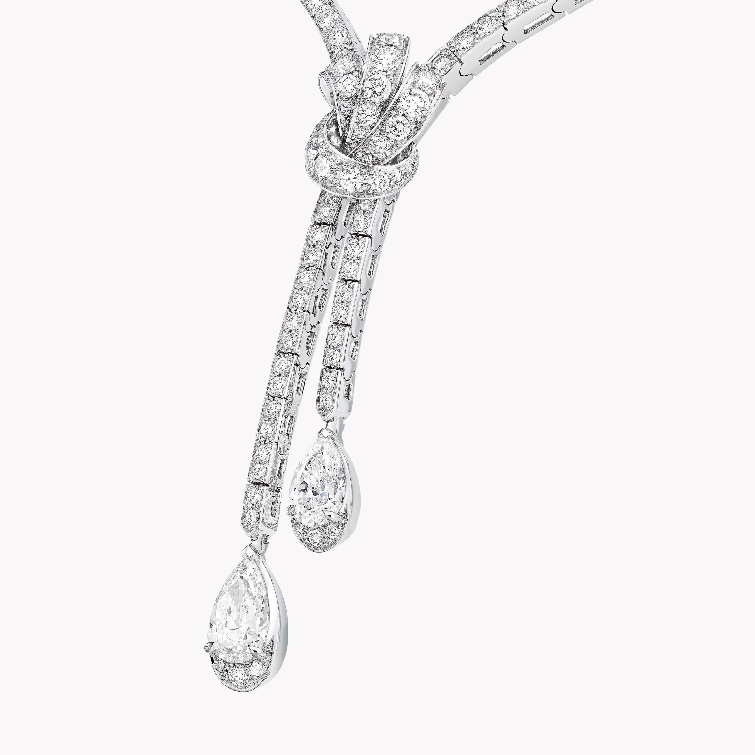 Graff Tilda’s Bow Double Pavé Diamond Drop Necklace^ Bridal Jewelry|White Diamond